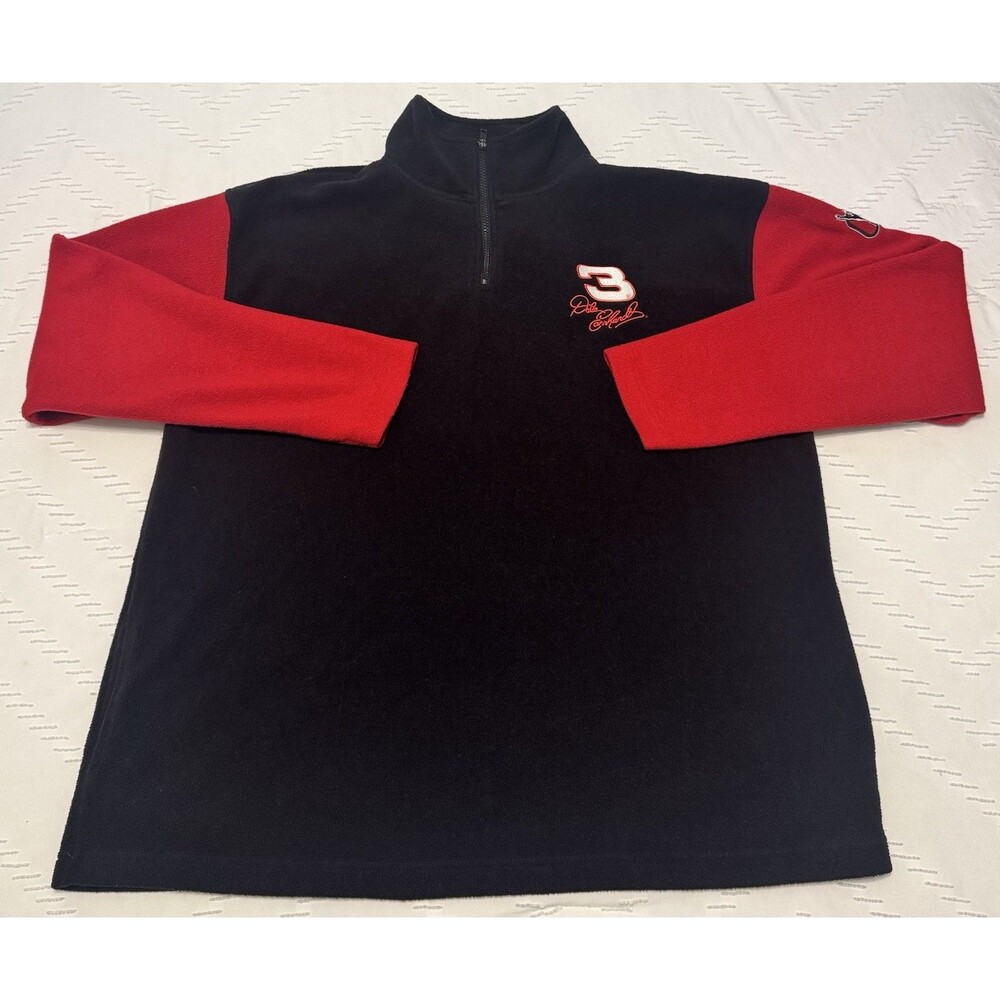 Nascar Pullover Fleece Dale Earnhardt Jr #8 Red Black Men’s Large Vintage Y2K